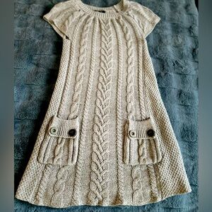 Style & Co. Light Brown Cable Knit Dress for Women- Size Small